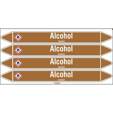 Pipe marker "Alcohol", 26x250mm - 4 pc/card